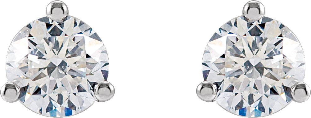 14K White 3/4 CTW Lab-Grown Diamond Stud Earrings