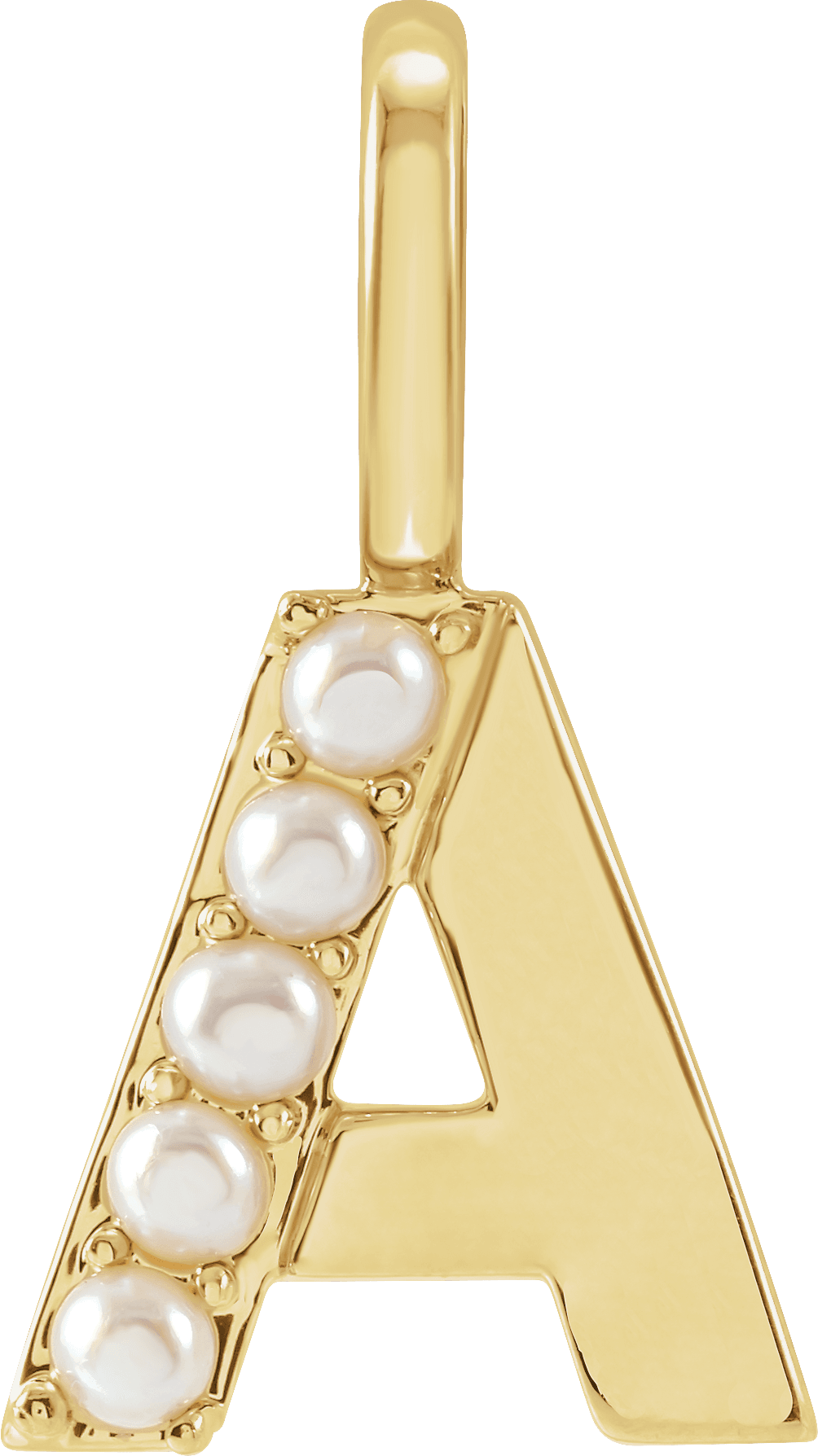 white pearl initial charm