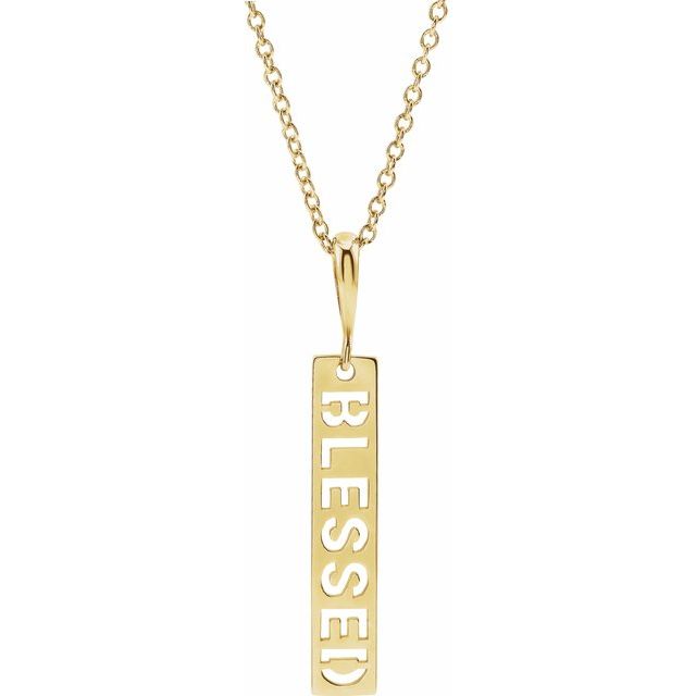 14K Yellow Blessed Bar 16-18