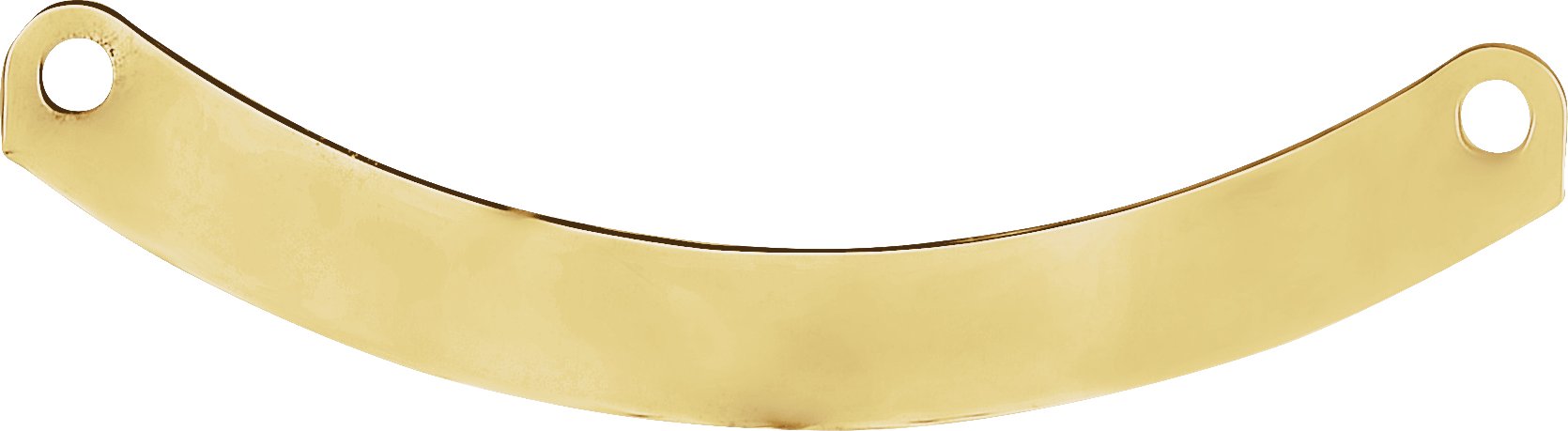 14K Yellow Engravable Curved Bar Necklace Center