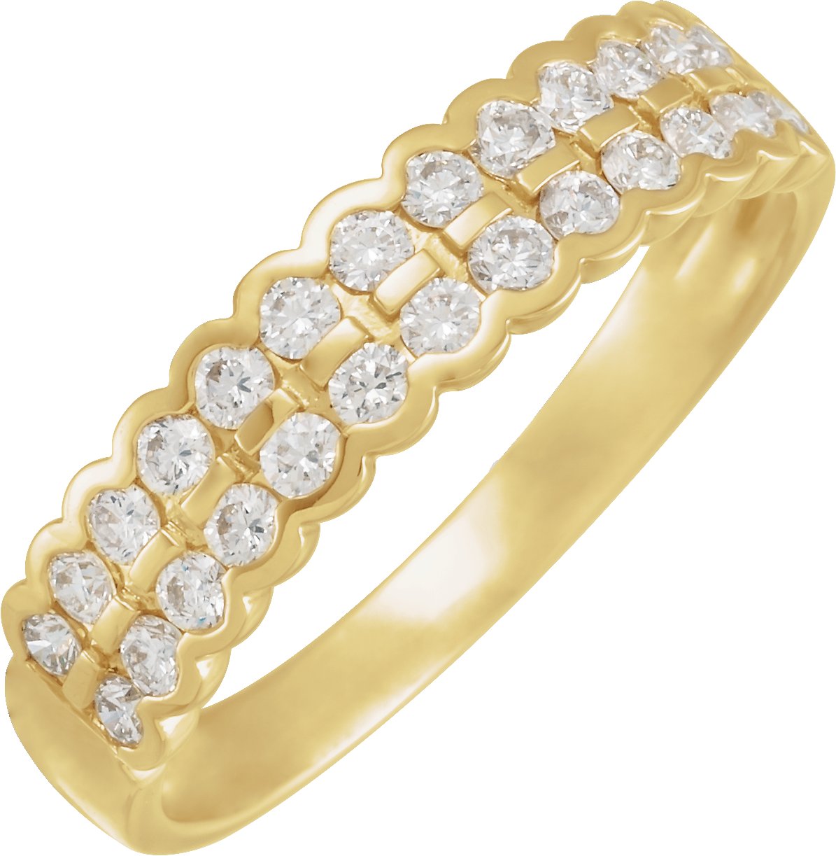 14K Yellow 1/2 CTW Natural Diamond Anniversary Band