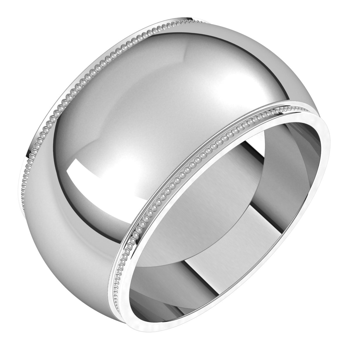 Milgrain Stepped-Edge Half Round Band