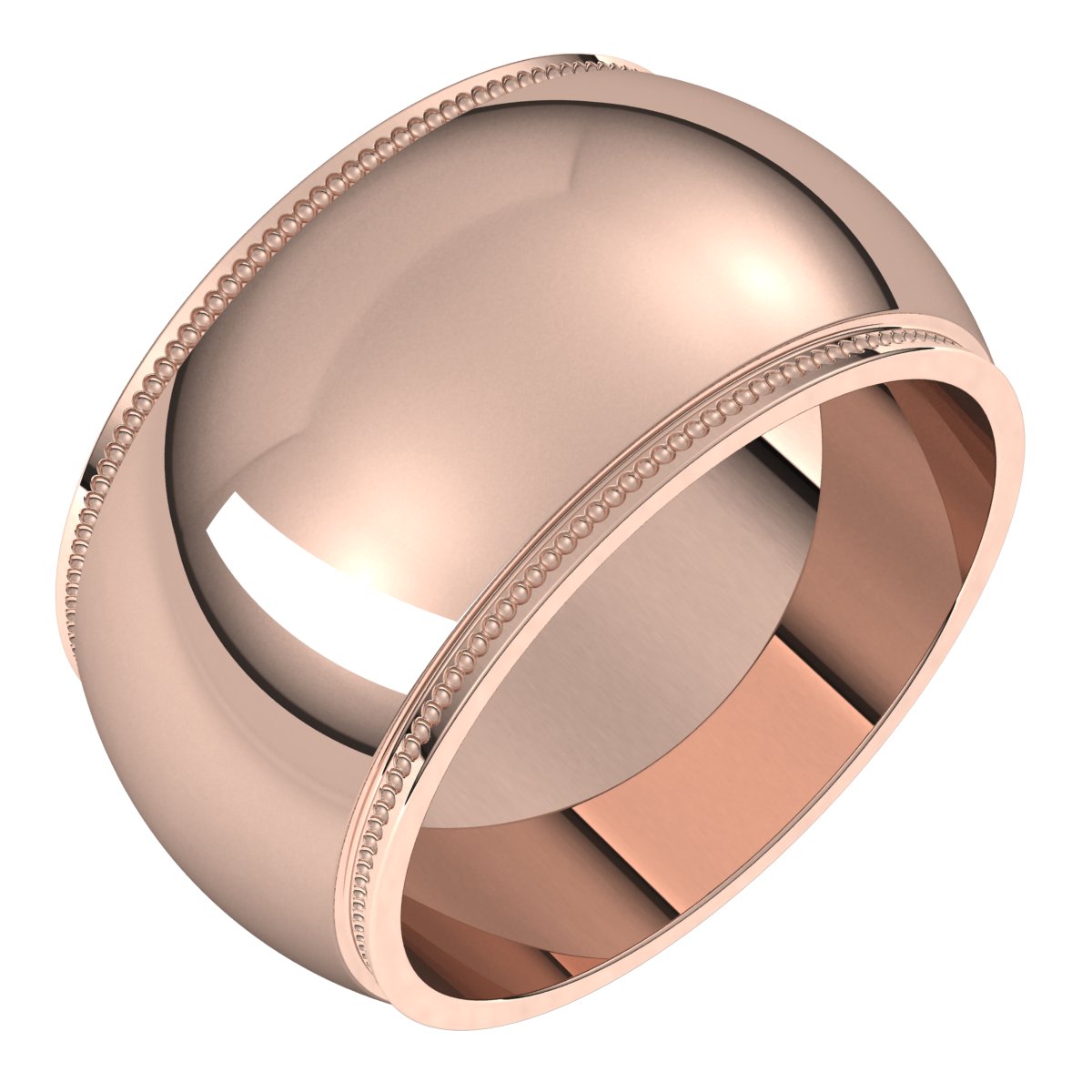 Milgrain Stepped-Edge Half Round Band