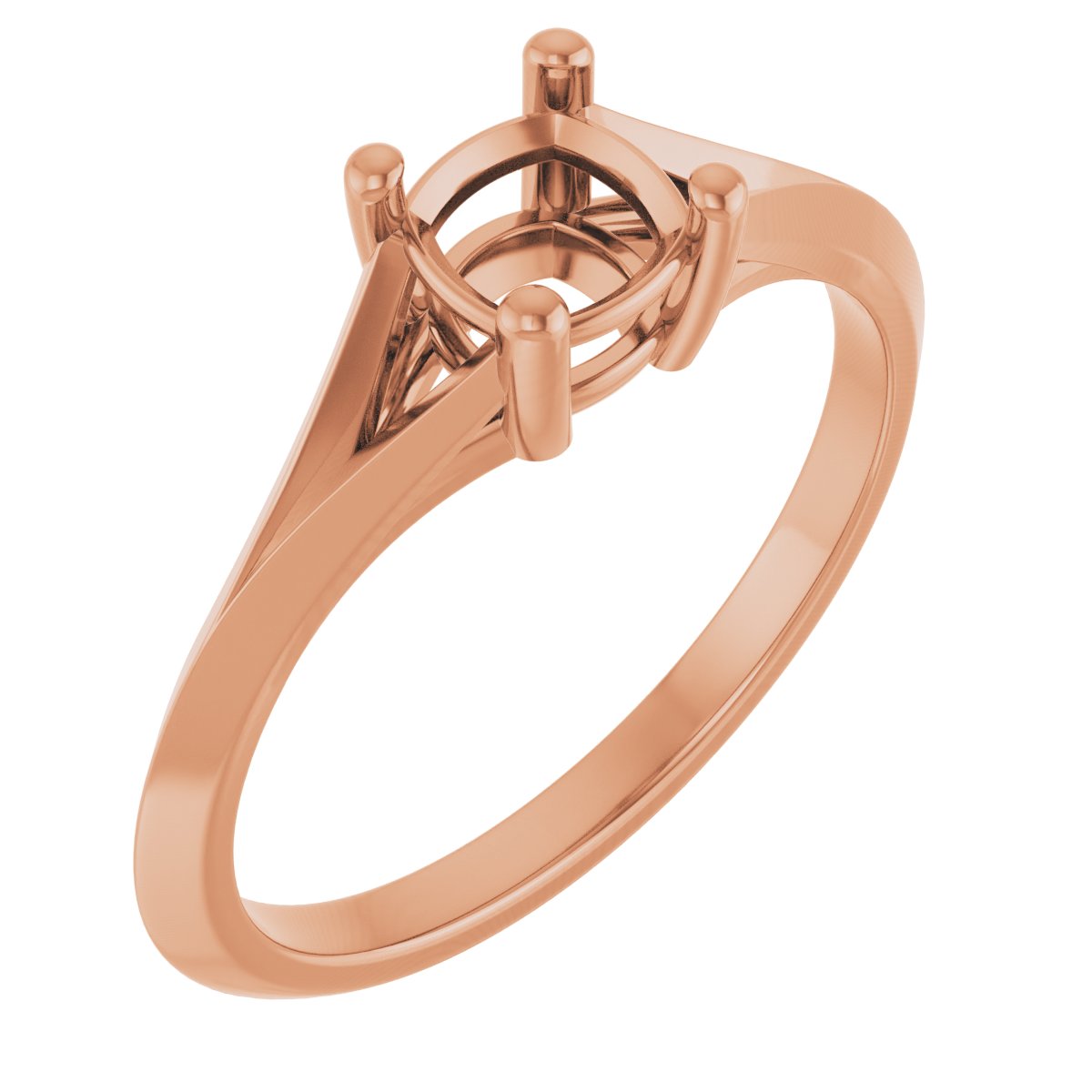 Solitaire Split Shank Engagement Ring