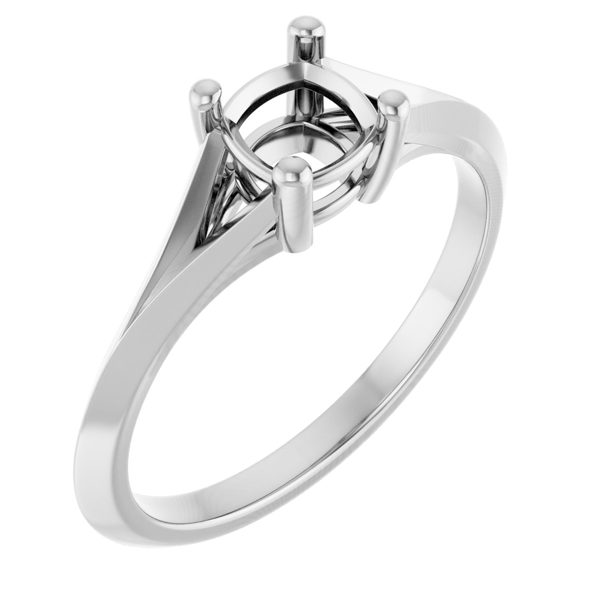 Solitaire Split Shank Engagement Ring