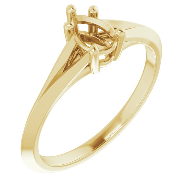 Solitaire Split Shank Engagement Ring