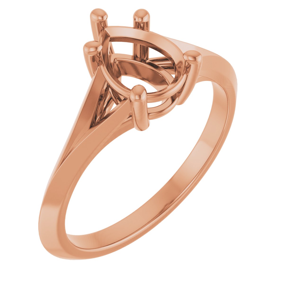 Solitaire Split Shank Engagement Ring