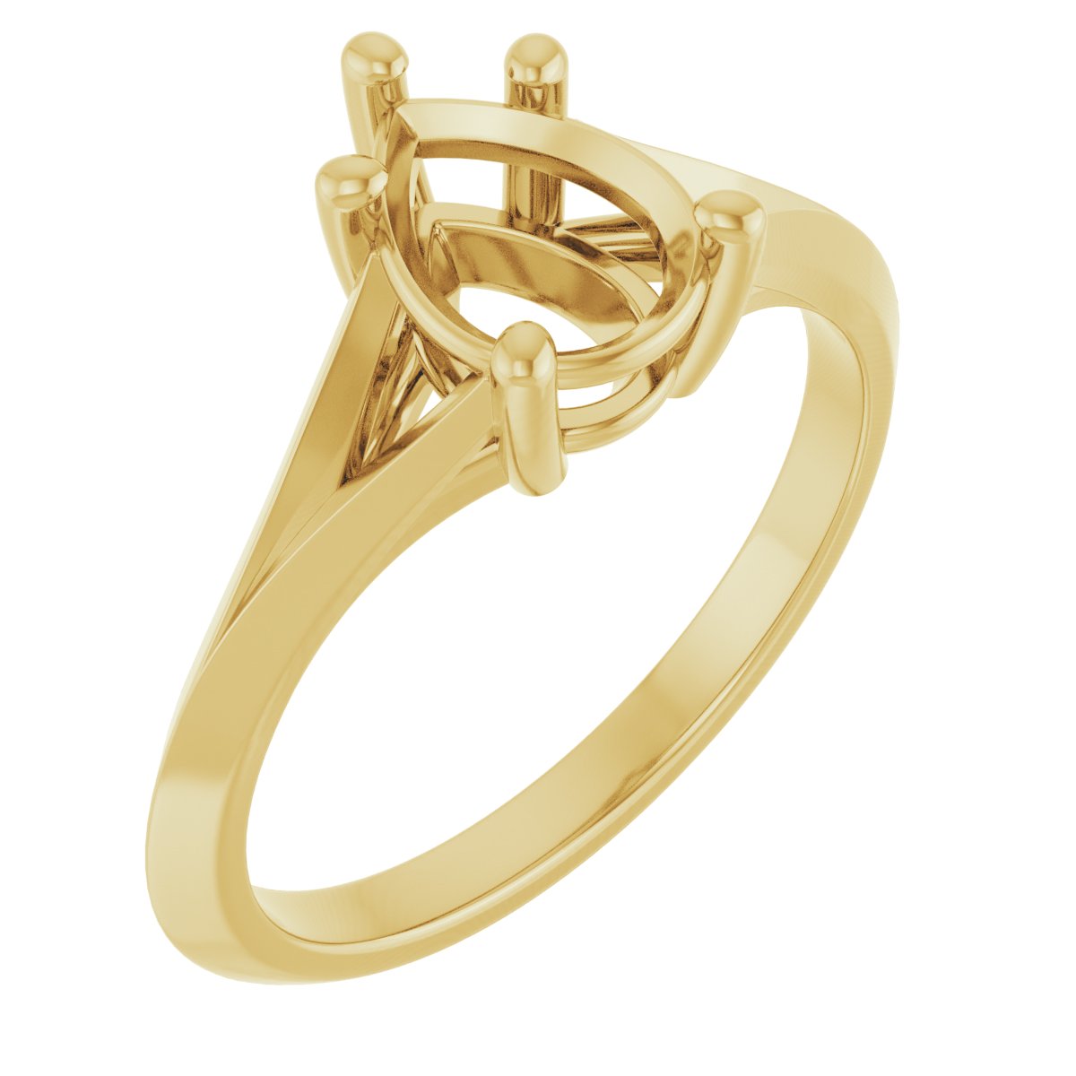 Solitaire Split Shank Engagement Ring