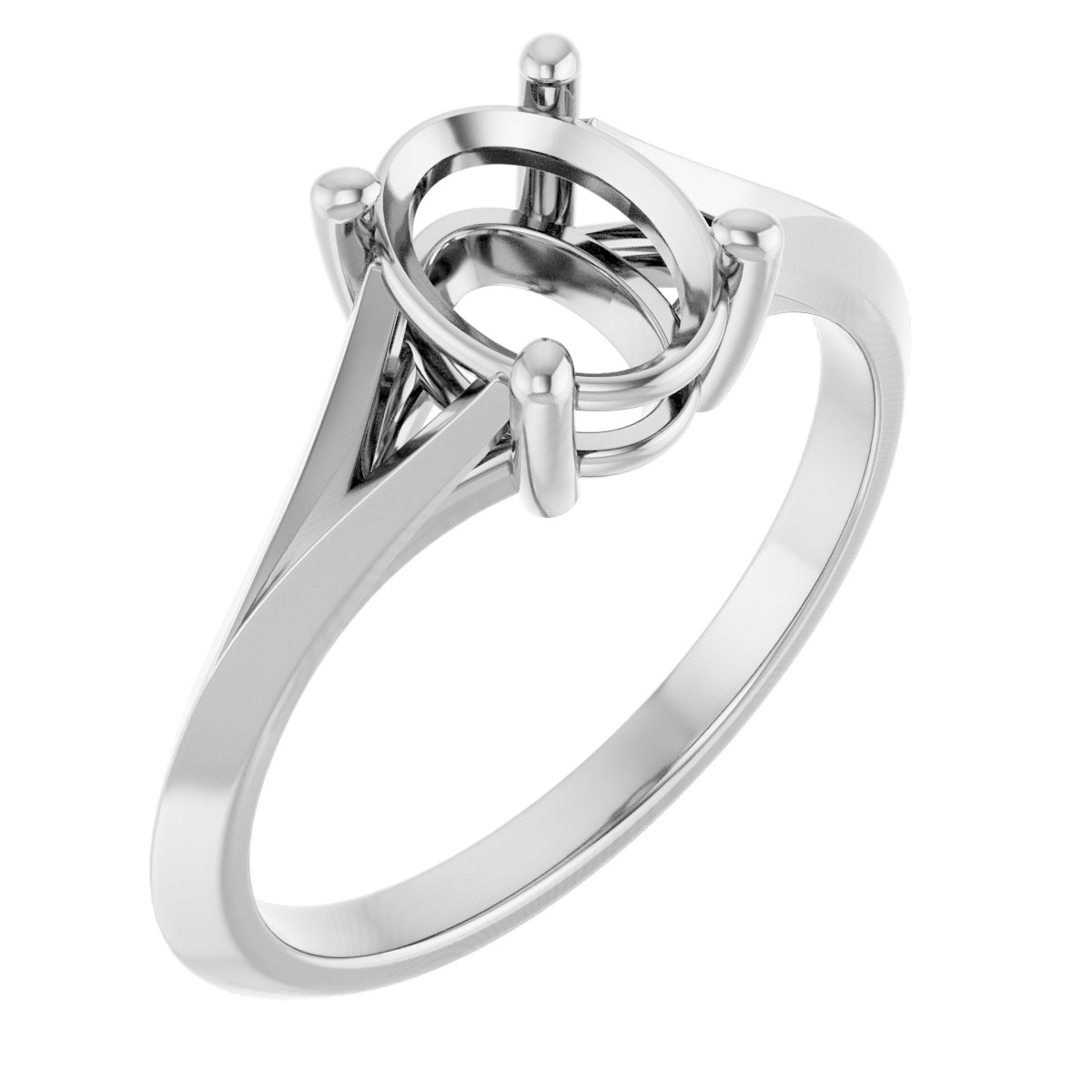 Solitaire Split Shank Engagement Ring
