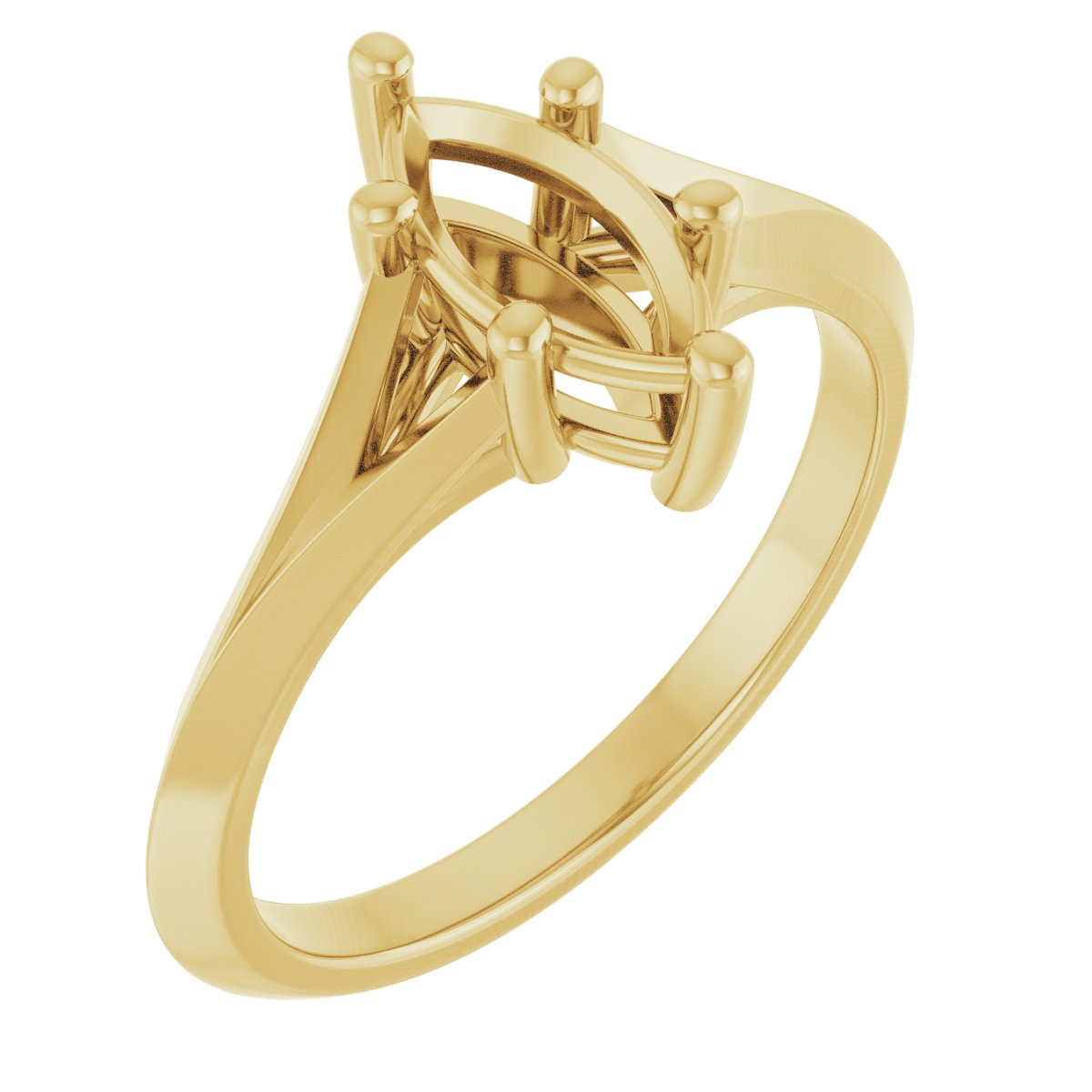Solitaire Split Shank Engagement Ring