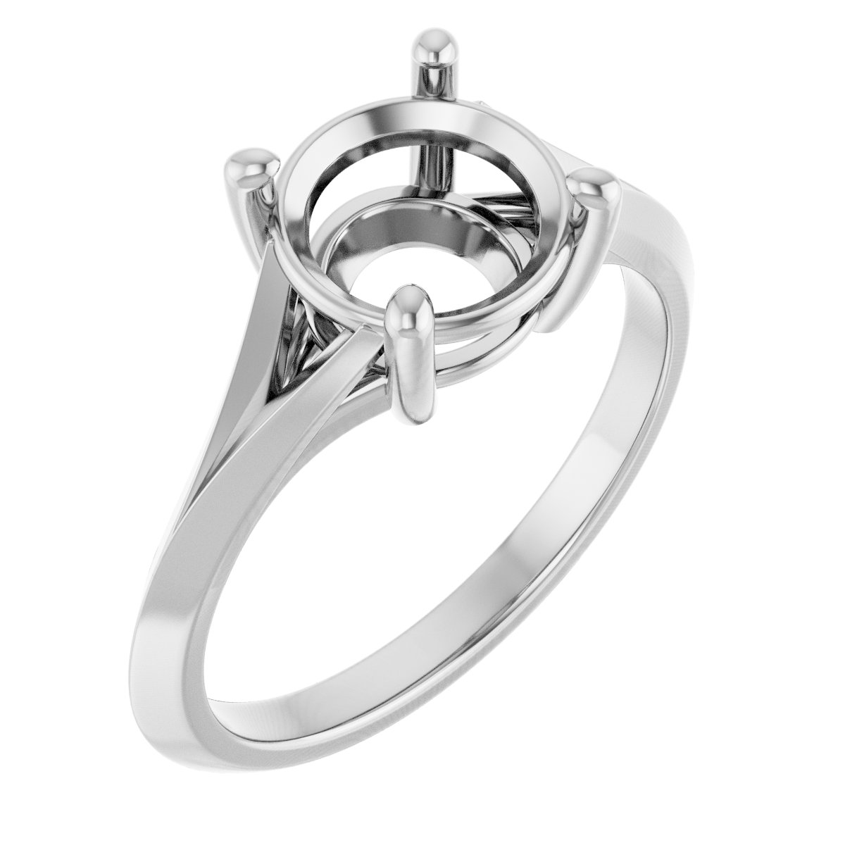 Solitaire Split Shank Engagement Ring