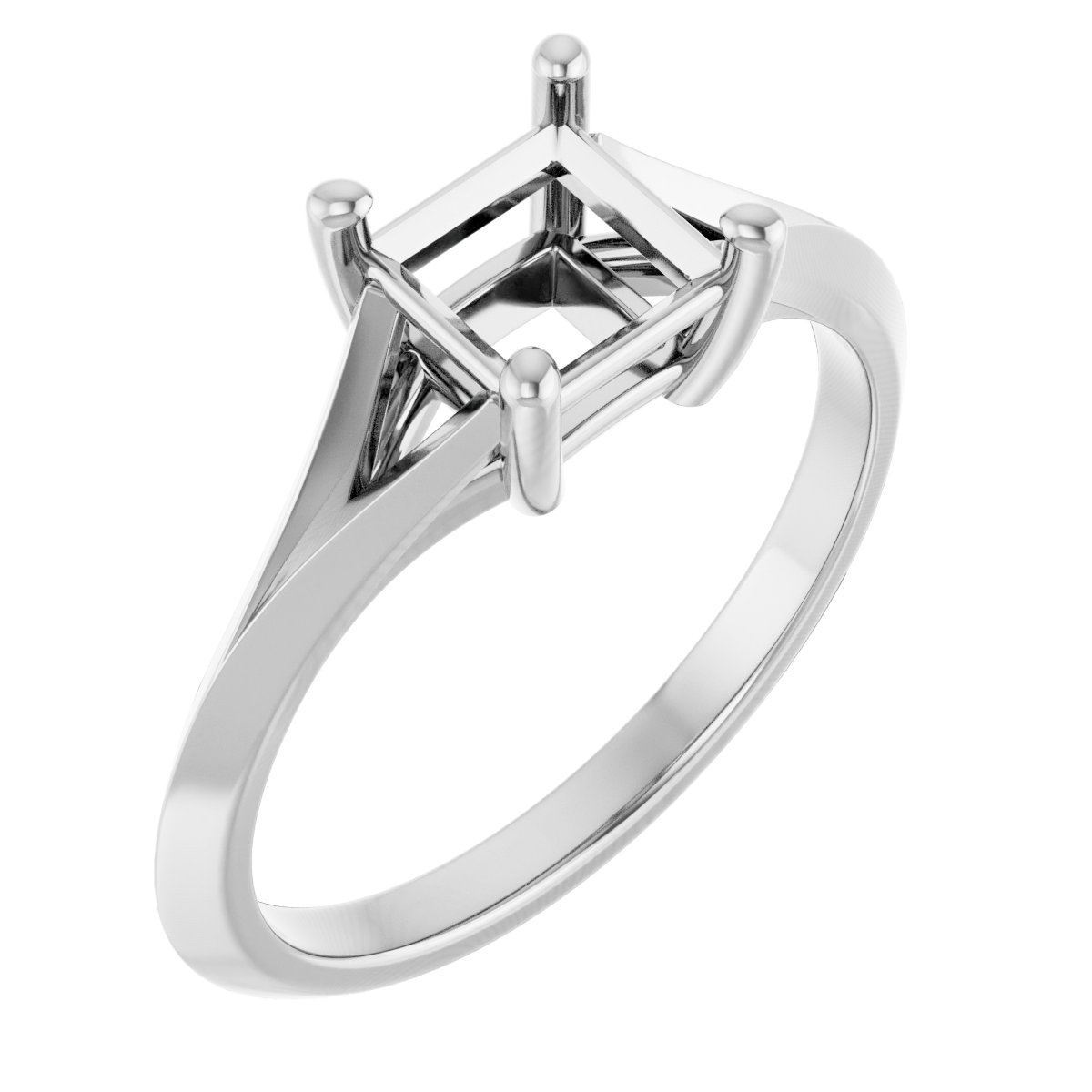 Solitaire Split Shank Engagement Ring