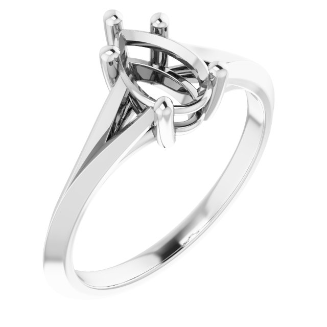 Solitaire Split Shank Engagement Ring