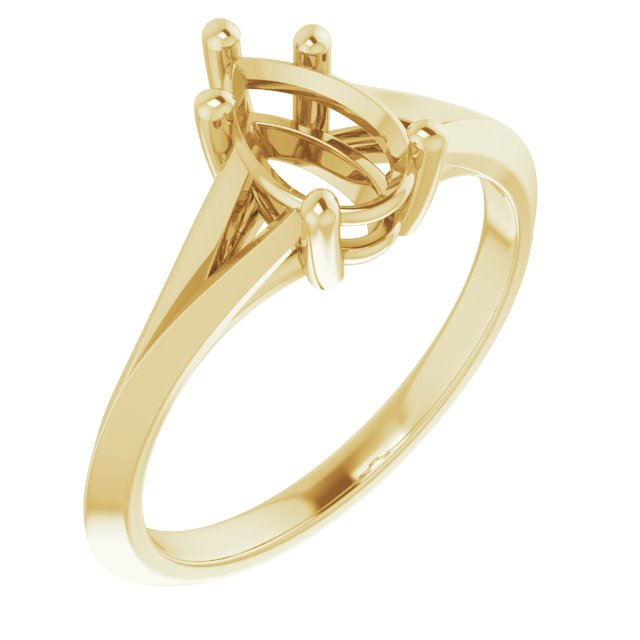 Solitaire Split Shank Engagement Ring