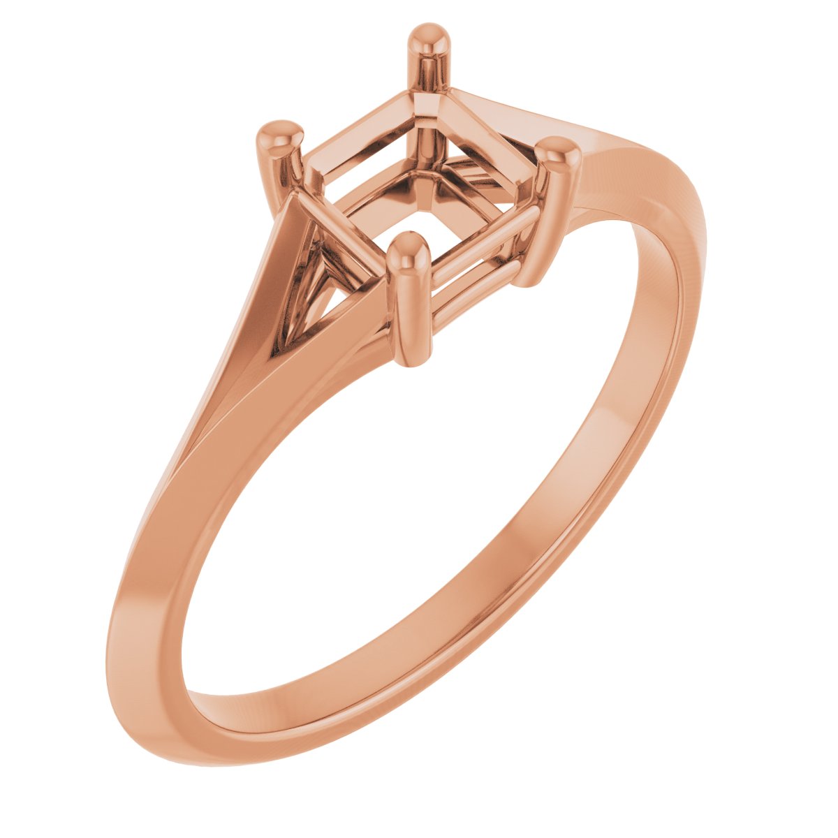 Solitaire Split Shank Engagement Ring