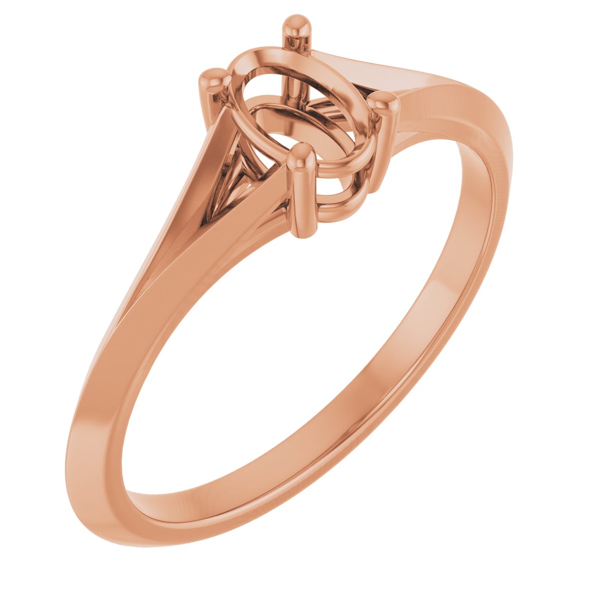 Solitaire Split Shank Engagement Ring
