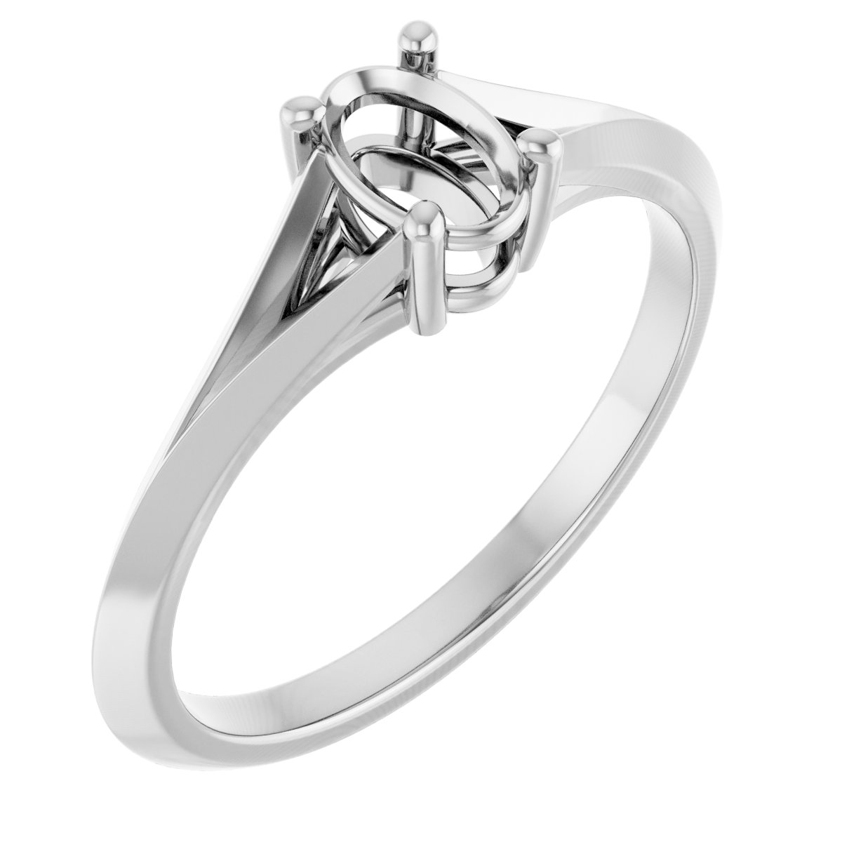 Solitaire Split Shank Engagement Ring