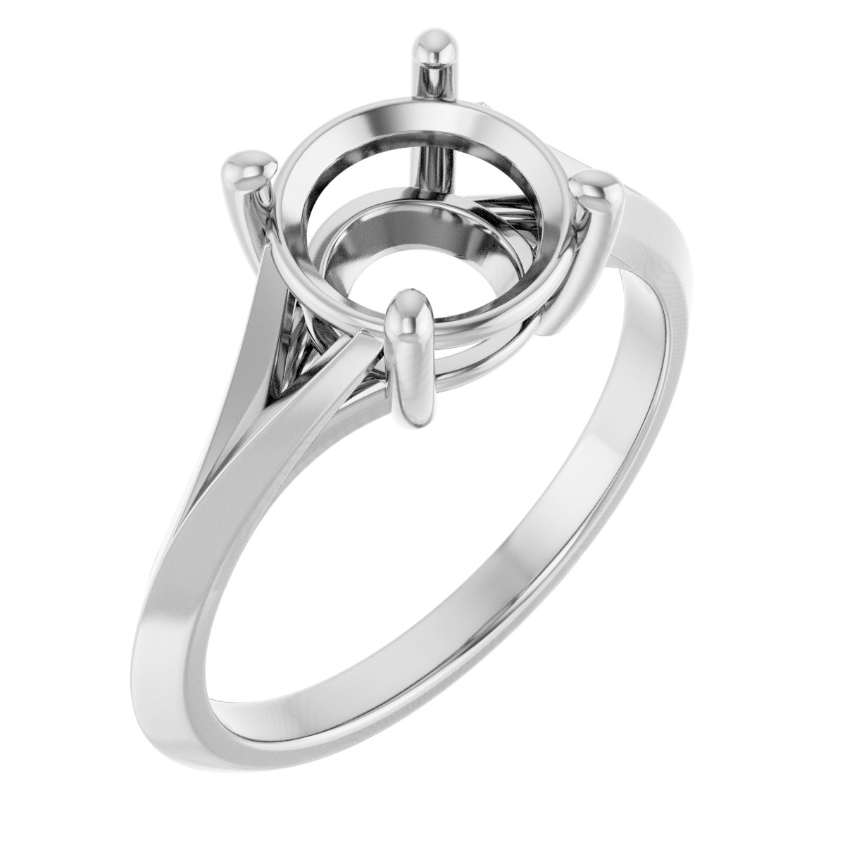 Solitaire Split Shank Engagement Ring