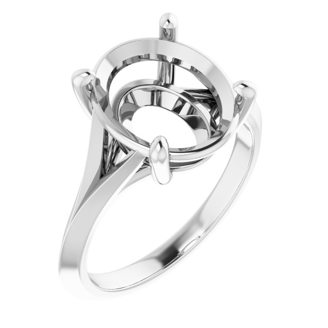 Solitaire Split Shank Engagement Ring