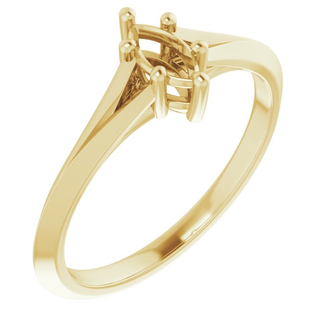 Solitaire Split Shank Engagement Ring