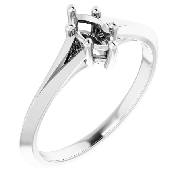 Solitaire Split Shank Engagement Ring