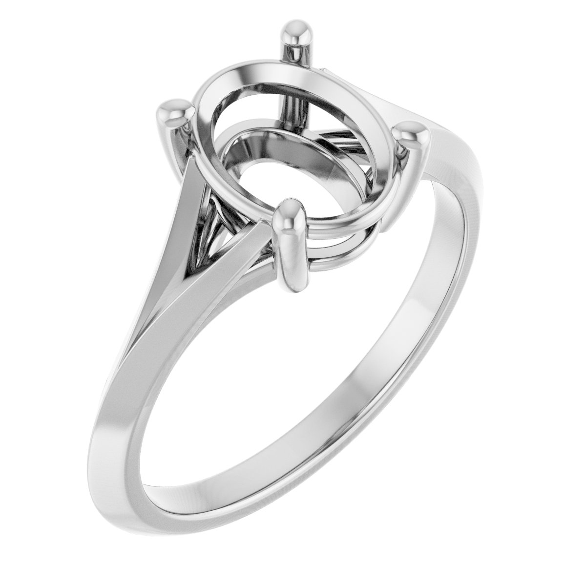Solitaire Split Shank Engagement Ring