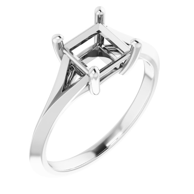 Solitaire Split Shank Engagement Ring