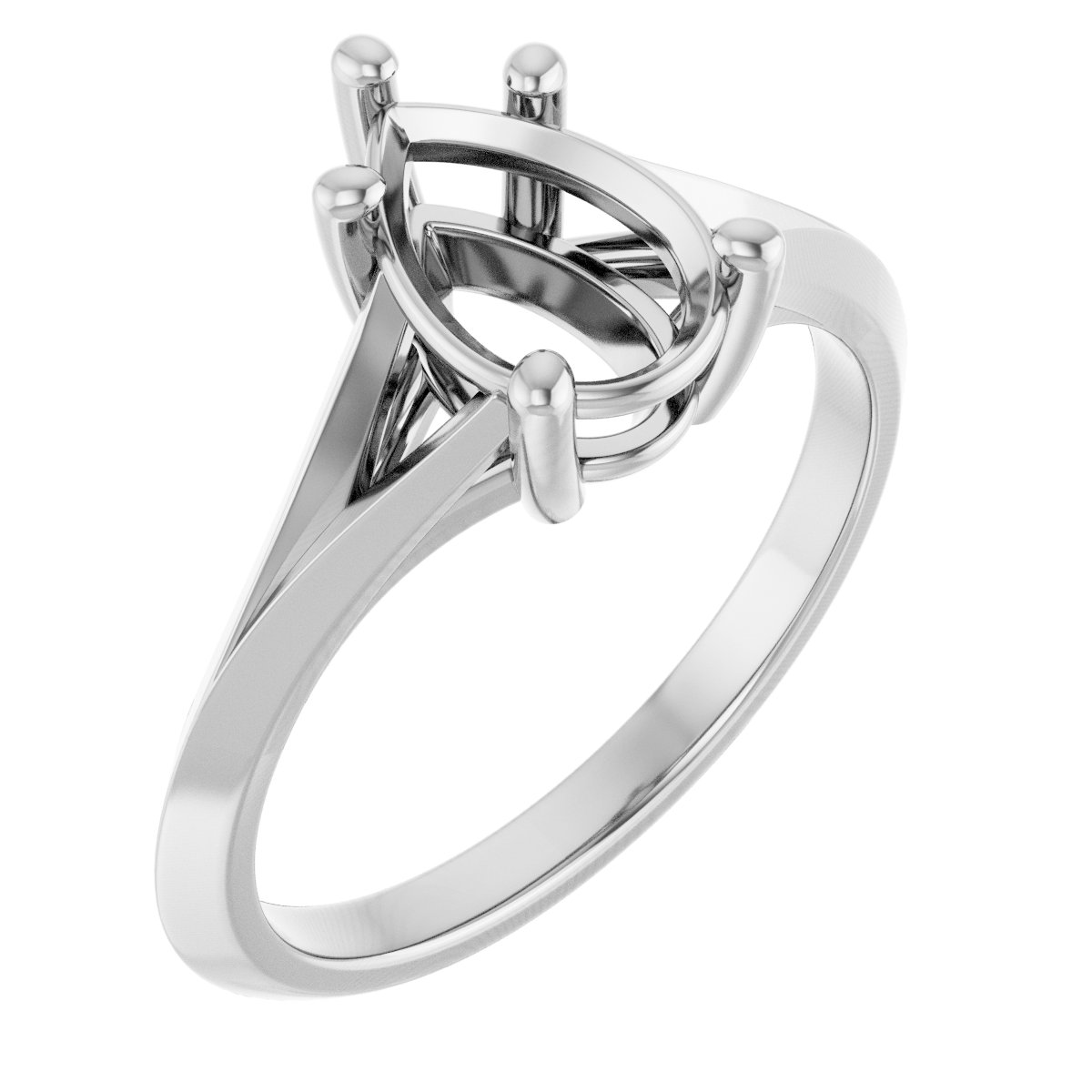 Solitaire Split Shank Engagement Ring