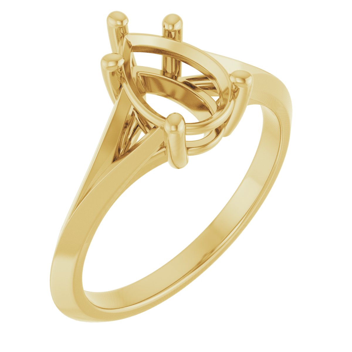 Solitaire Split Shank Engagement Ring