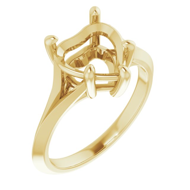 Solitaire Split Shank Engagement Ring