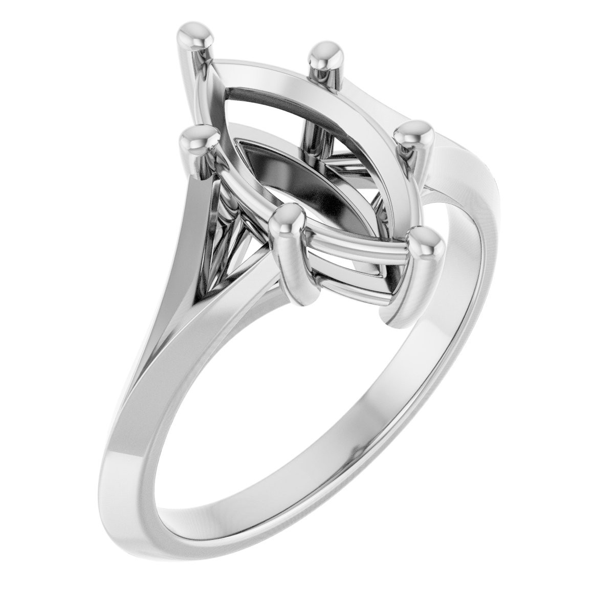 Solitaire Split Shank Engagement Ring