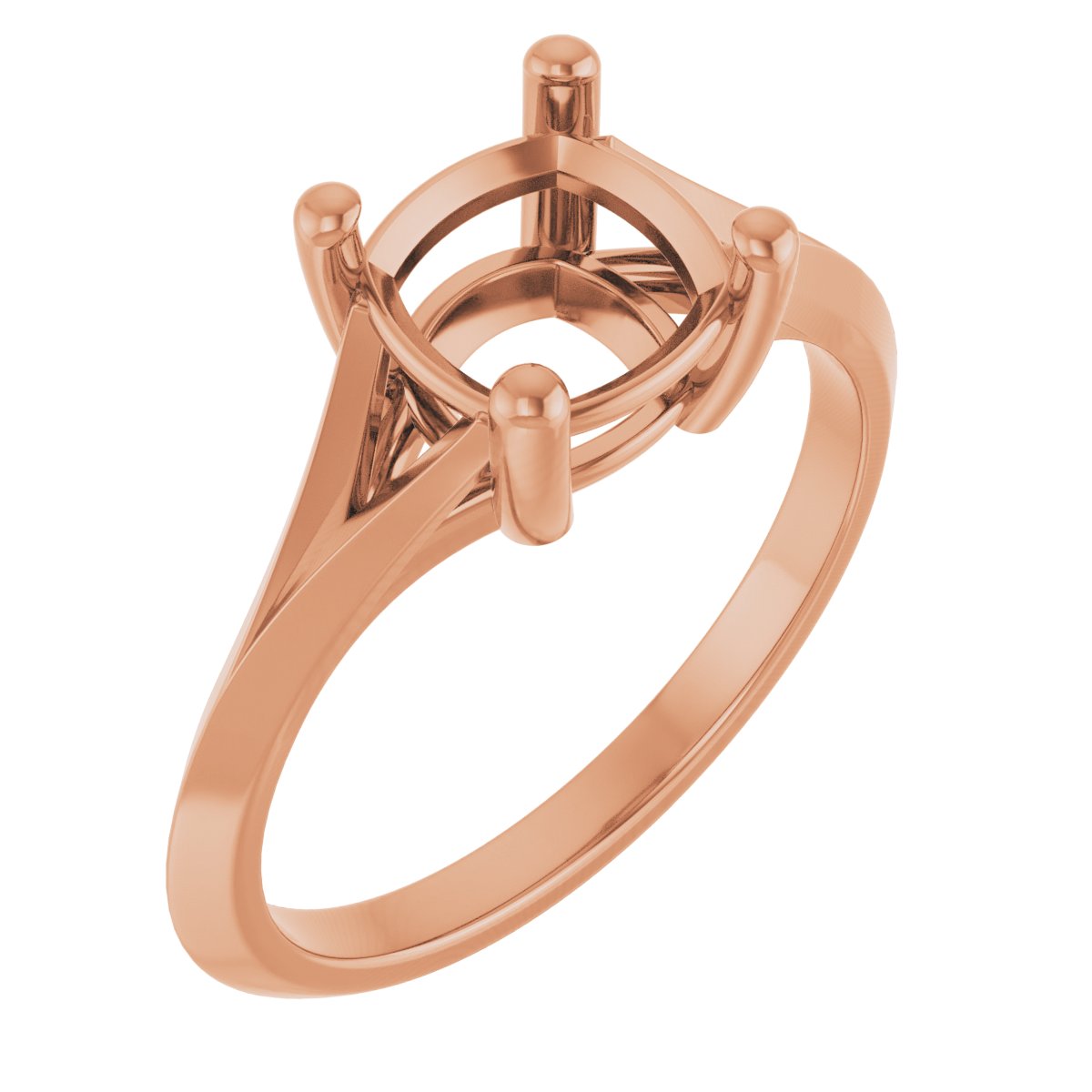 Solitaire Split Shank Engagement Ring