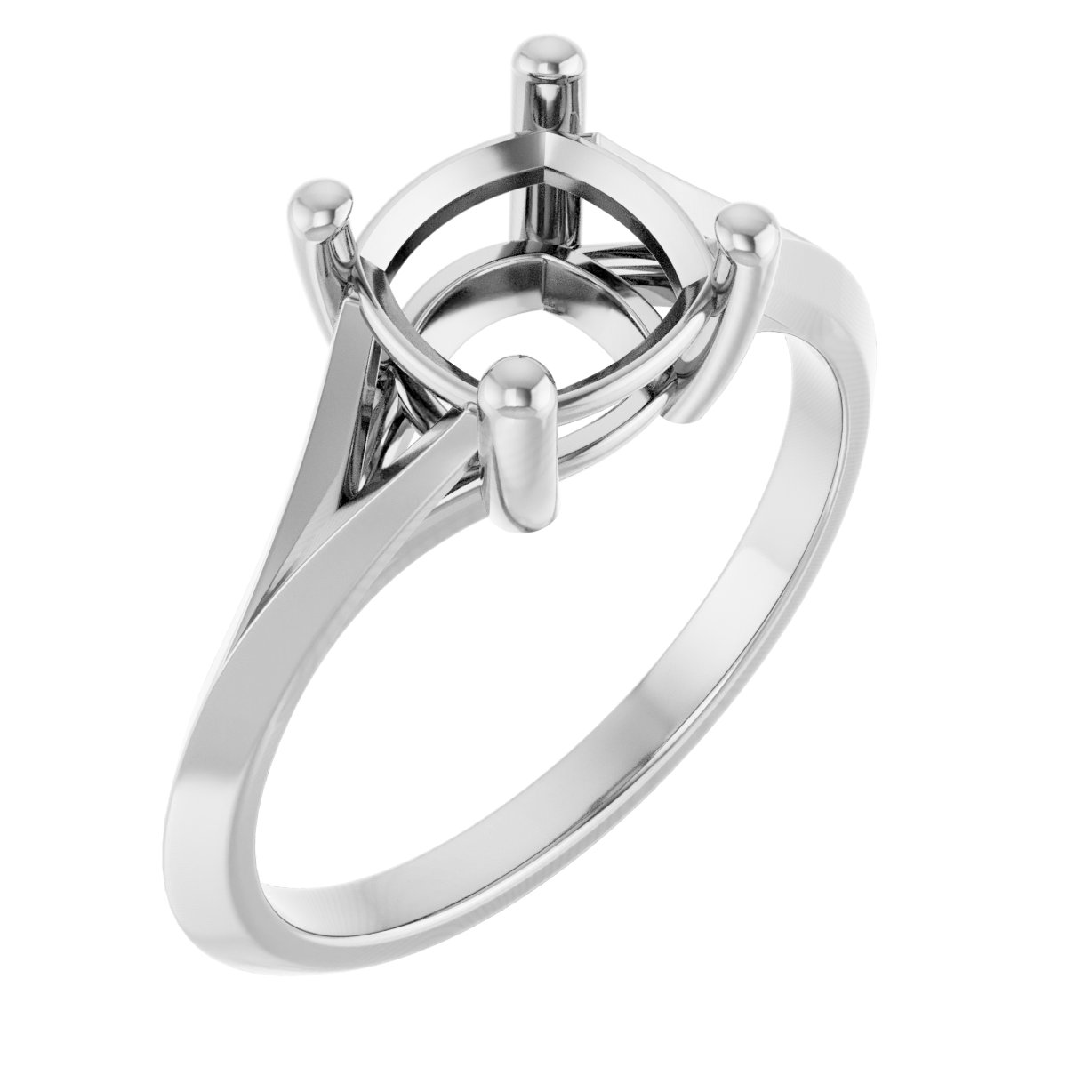 Solitaire Split Shank Engagement Ring