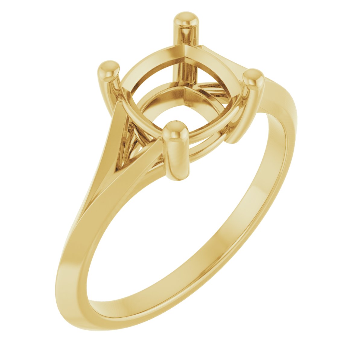 Solitaire Split Shank Engagement Ring