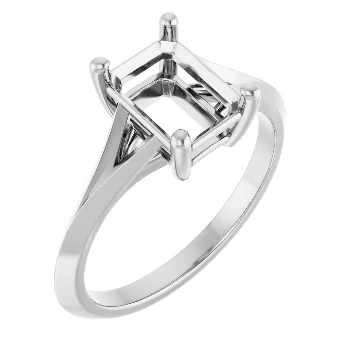 Solitaire Split Shank Engagement Ring