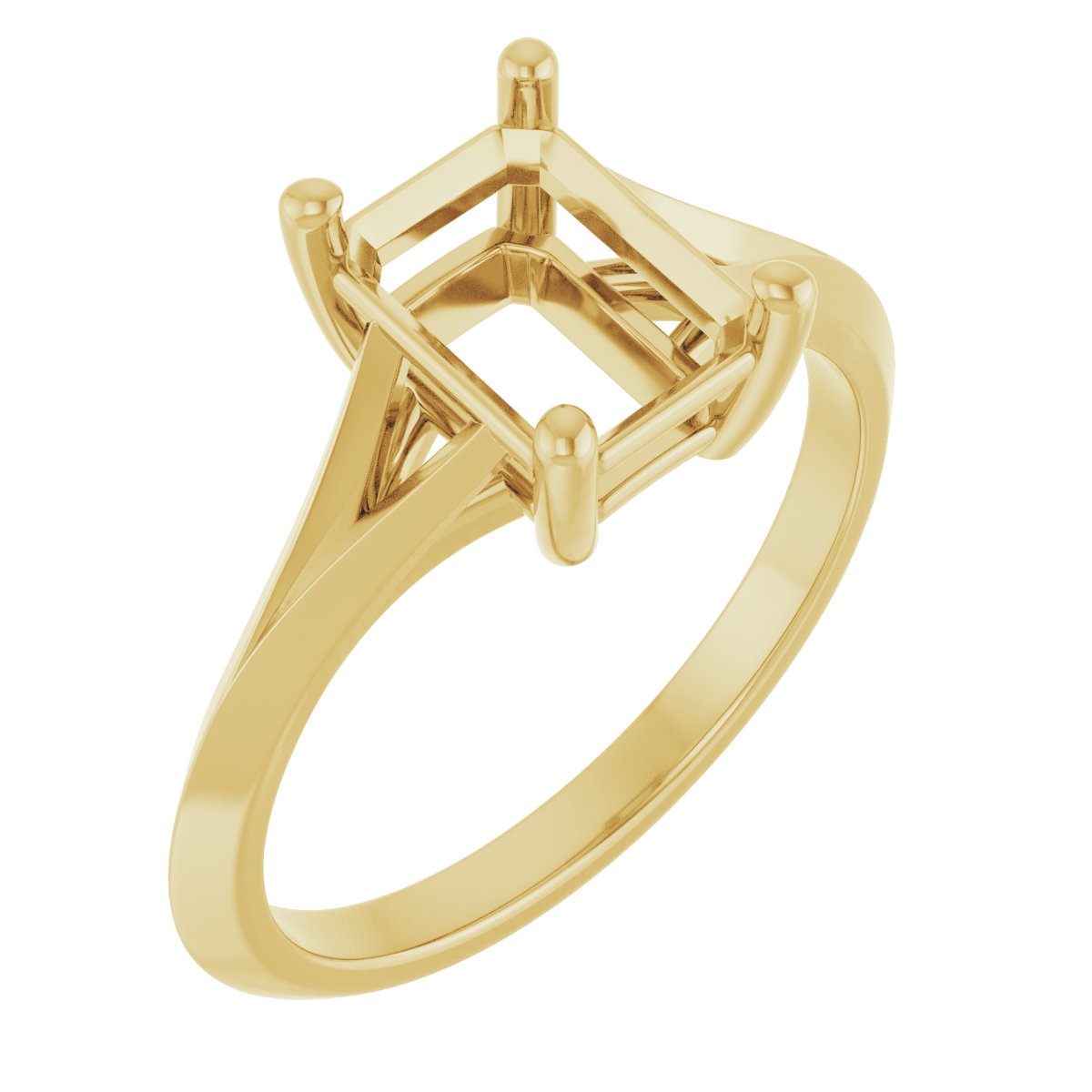 Solitaire Split Shank Engagement Ring