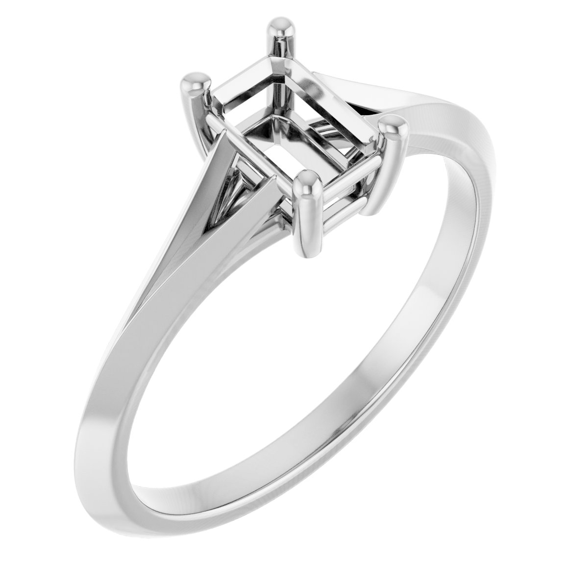 Solitaire Split Shank Engagement Ring
