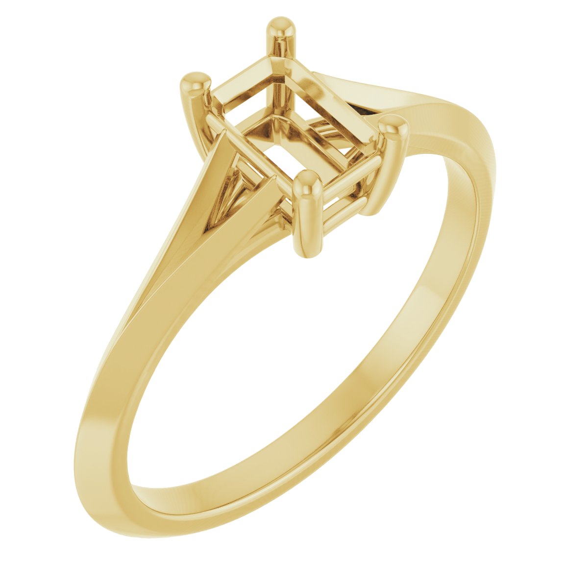 Solitaire Split Shank Engagement Ring
