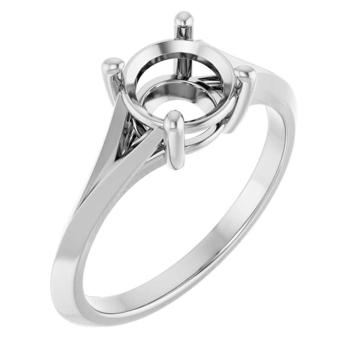 Solitaire Split Shank Engagement Ring