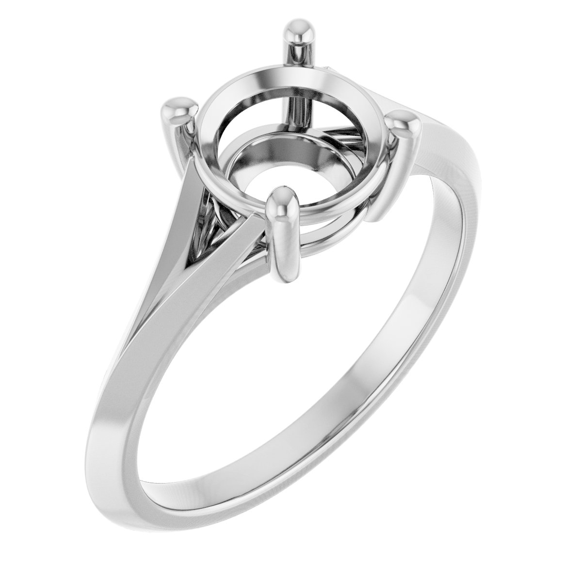 Solitaire Split Shank Engagement Ring