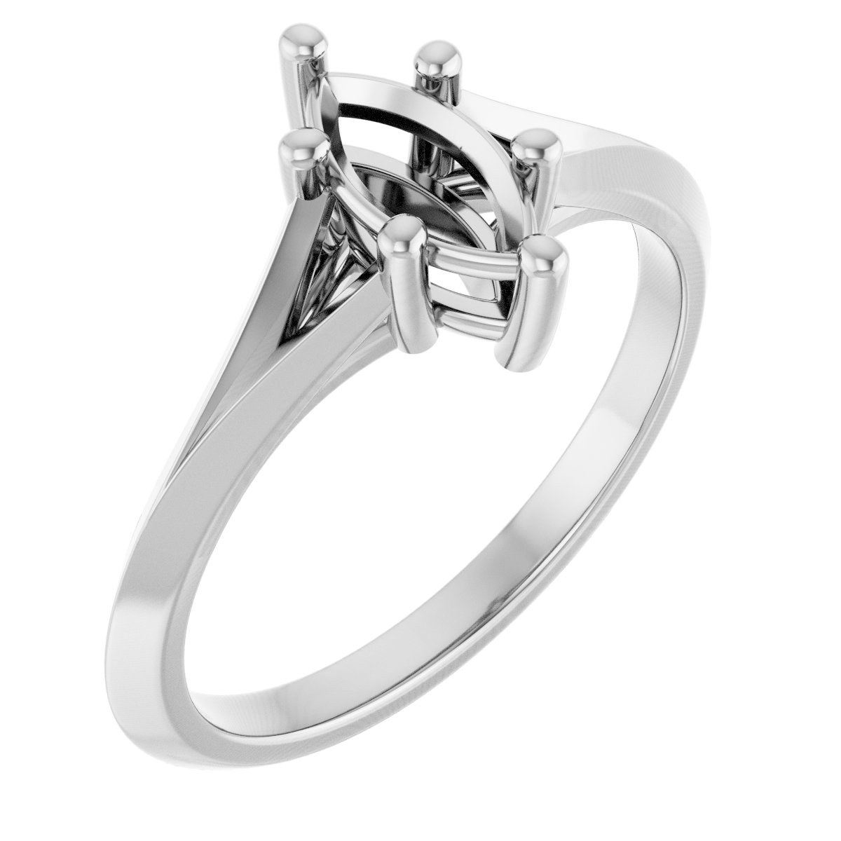 Solitaire Split Shank Engagement Ring