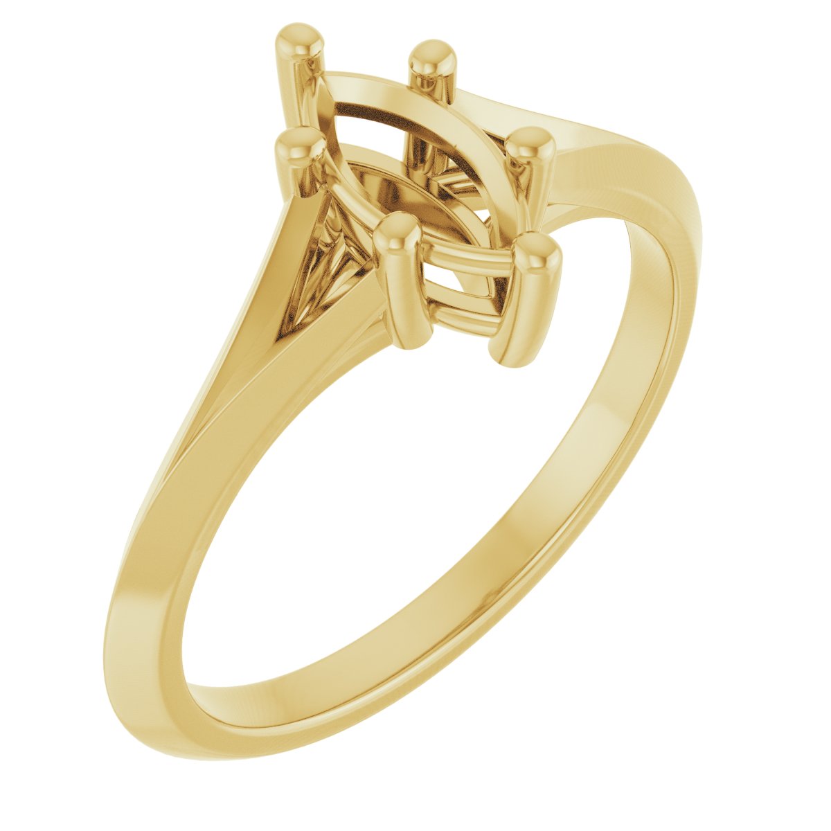 Solitaire Split Shank Engagement Ring