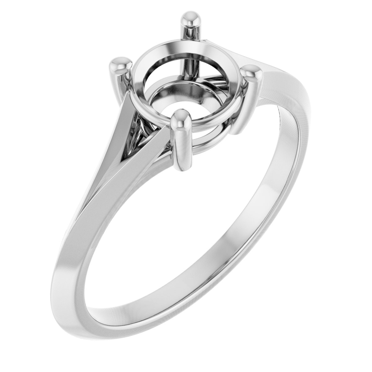 Solitaire Split Shank Engagement Ring