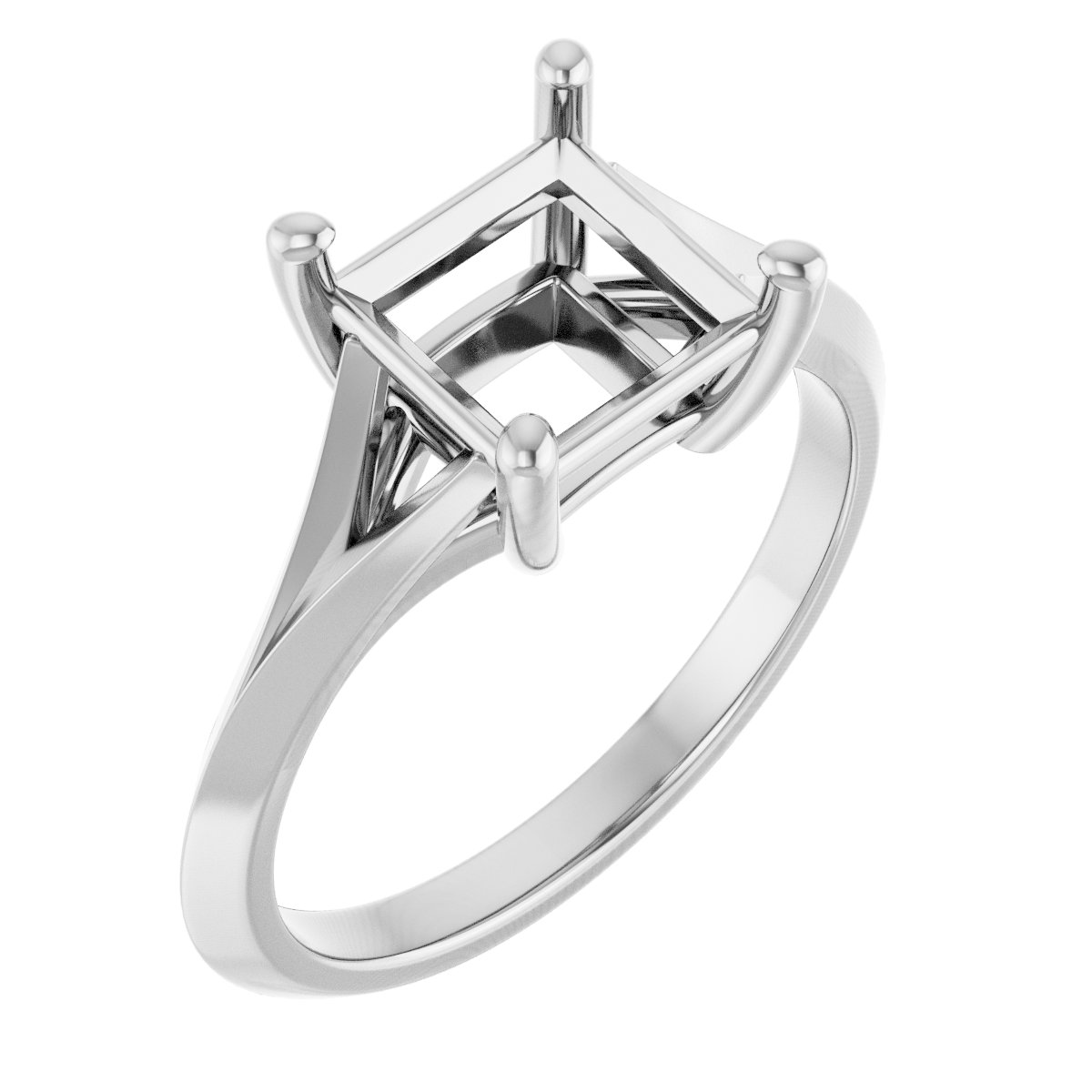 Solitaire Split Shank Engagement Ring