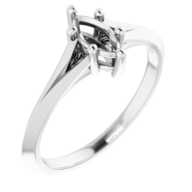 Solitaire Split Shank Engagement Ring