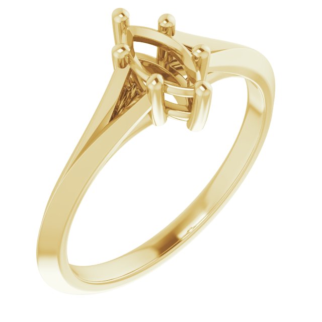 Solitaire Split Shank Engagement Ring