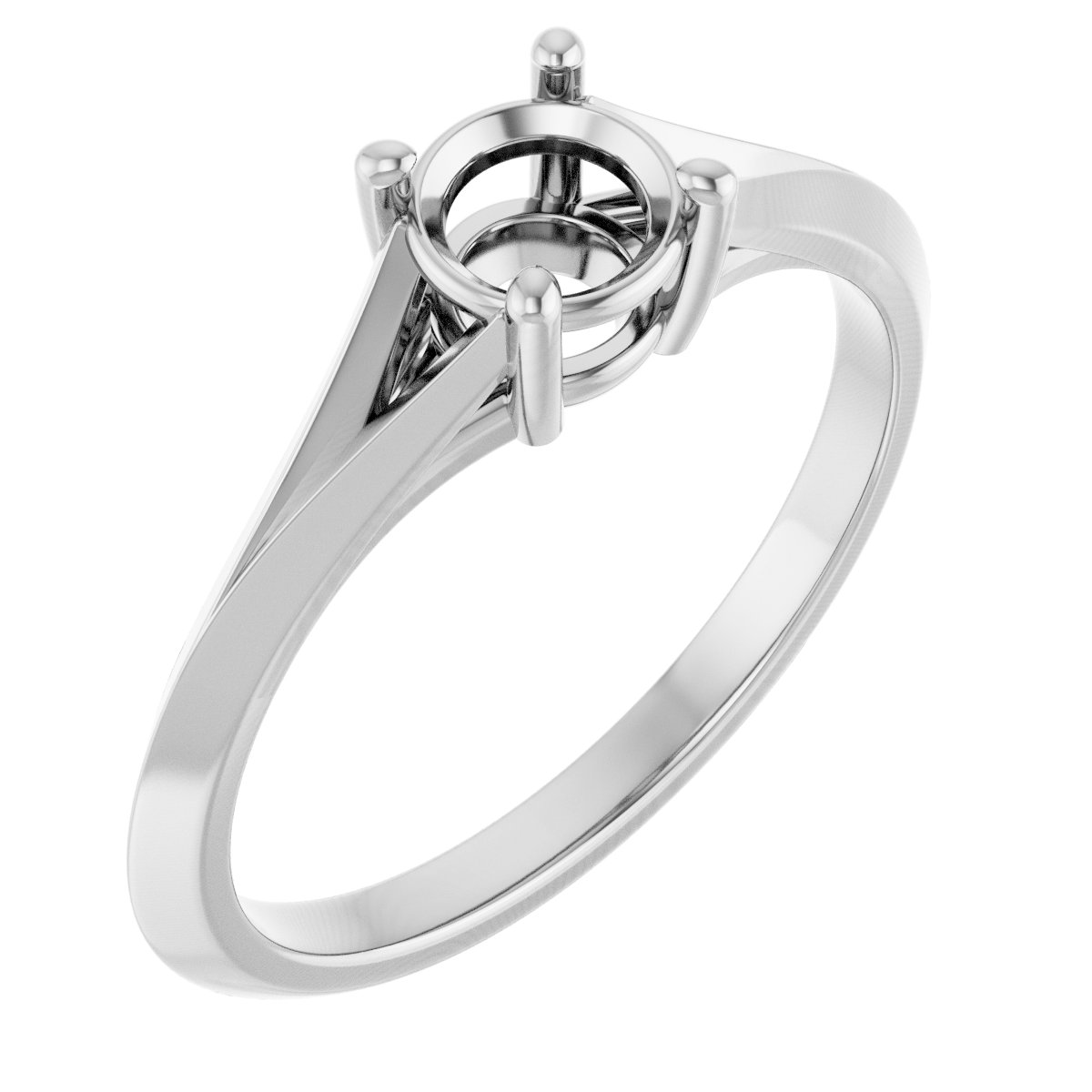Solitaire Split Shank Engagement Ring