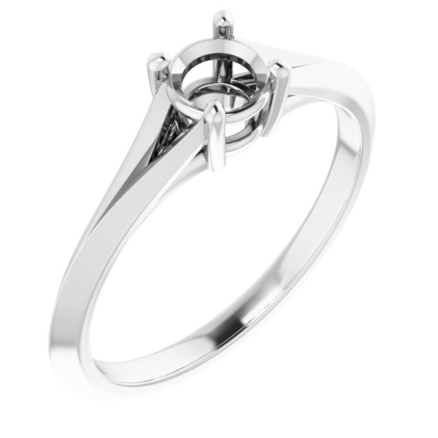 Solitaire Split Shank Engagement Ring