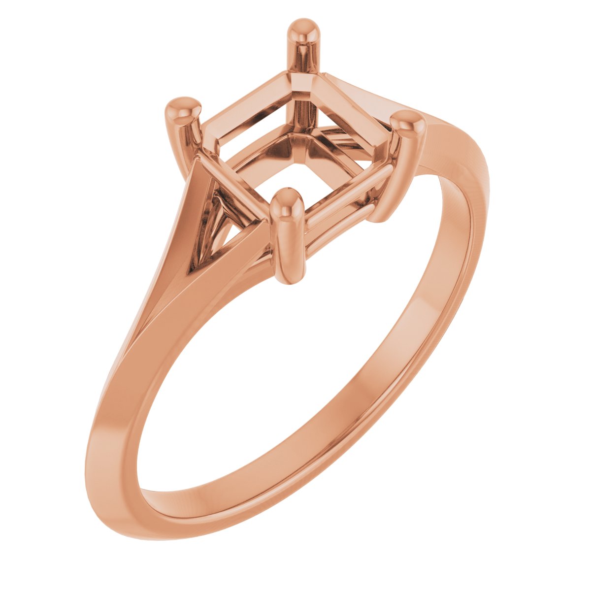 Solitaire Split Shank Engagement Ring