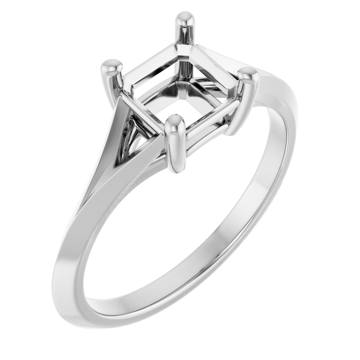Solitaire Split Shank Engagement Ring